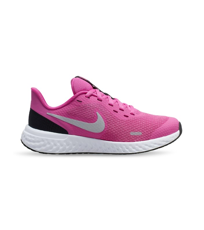 NIKE REVOLUTION 5 (GS) KIDS ACTIVE FUCHSIA METALLIC SILVER BLACK