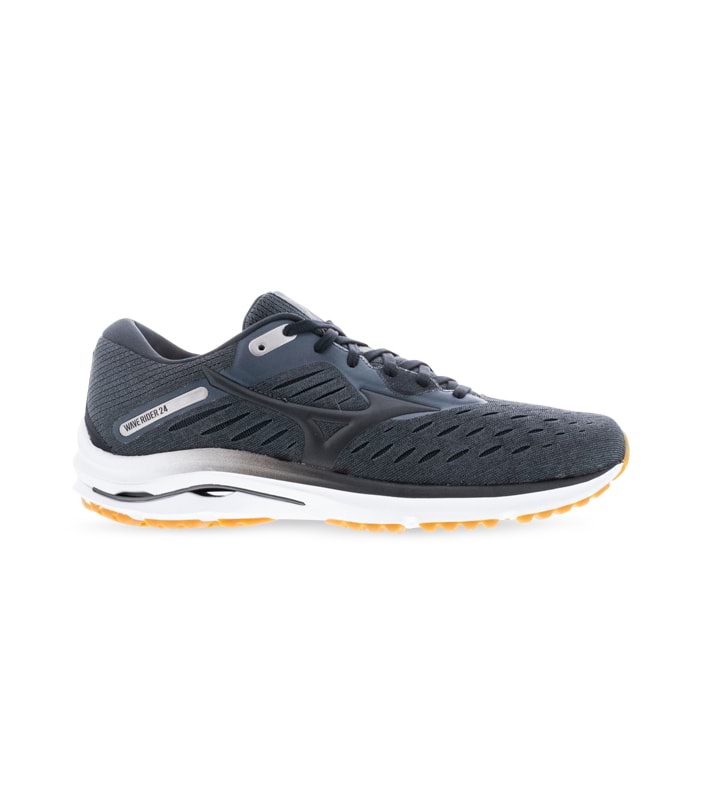 MIZUNO WAVE RIDER 24 (2E) MENS DARK SHADOW BLACK BISCUIT