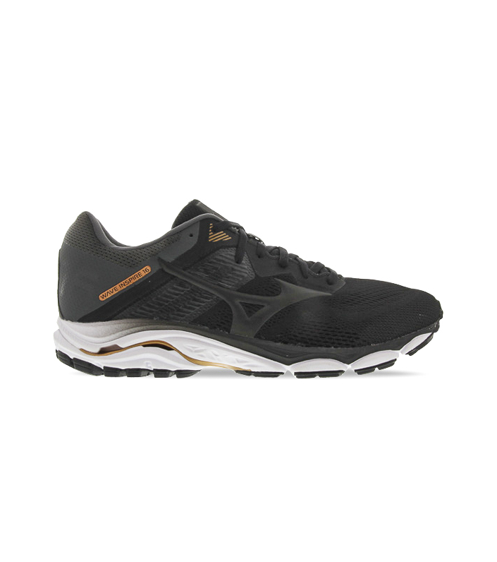 MIZUNO WAVE INSPIRE 16 (2E) MENS BLACK BLACK DARK SHADOW