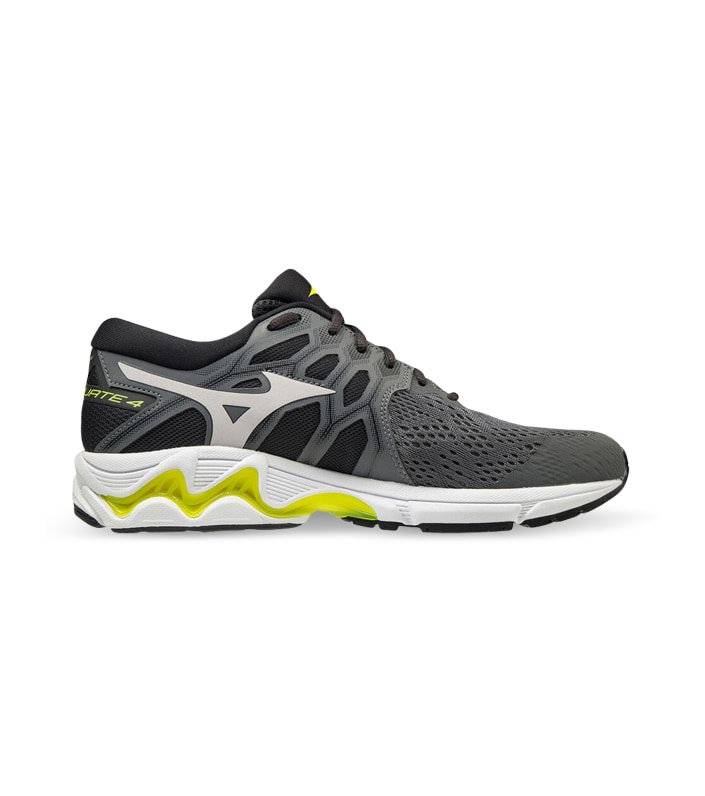 MIZUNO WAVE EQUATE 4 MENS CASTLEROCK WHITE SAND SAFETY YELLOW