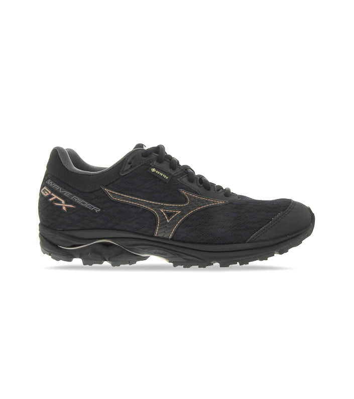 MIZUNO WAVE RIDER GORE-TEX WOMENS  BLACK BLACK CHAMPAGNE