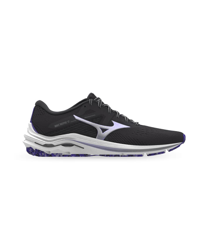 MIZUNO WAVE INSPIRE 17 WOMENS BLACKENED PEARL VIOLET GLOW