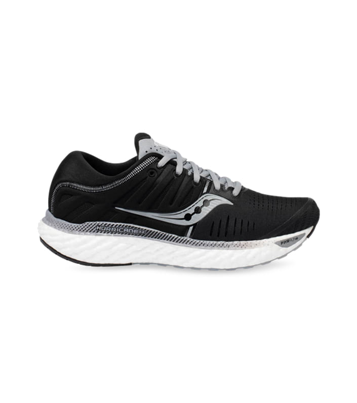SAUCONY HURRICANE 22 BLACK WHITE WOMENS BLACK WHITE