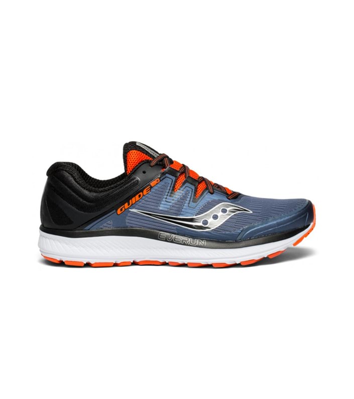 SAUCONY GUIDE ISO MENS GREY BLACK ORANGE