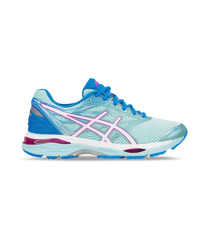 ASICS GEL CUMULUS 18 WOMENS AQUA SPL WHT PINK GLW