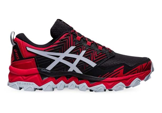 ASICS GEL FUJI TRABUCO 8 2E MENS CLASSIC RED PIEDMONT GREY The
