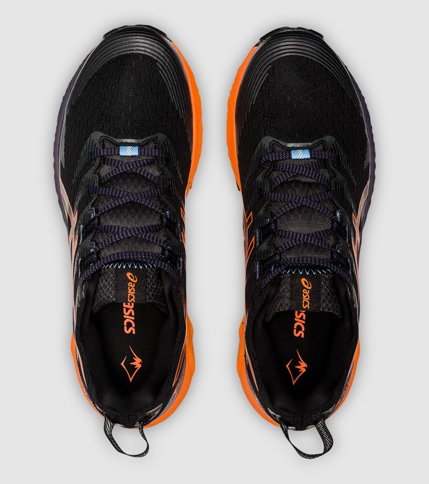 ASICS GEL TRABUCO 10 MENS BLACK SHOCKING ORANGE The Athlete s Foot