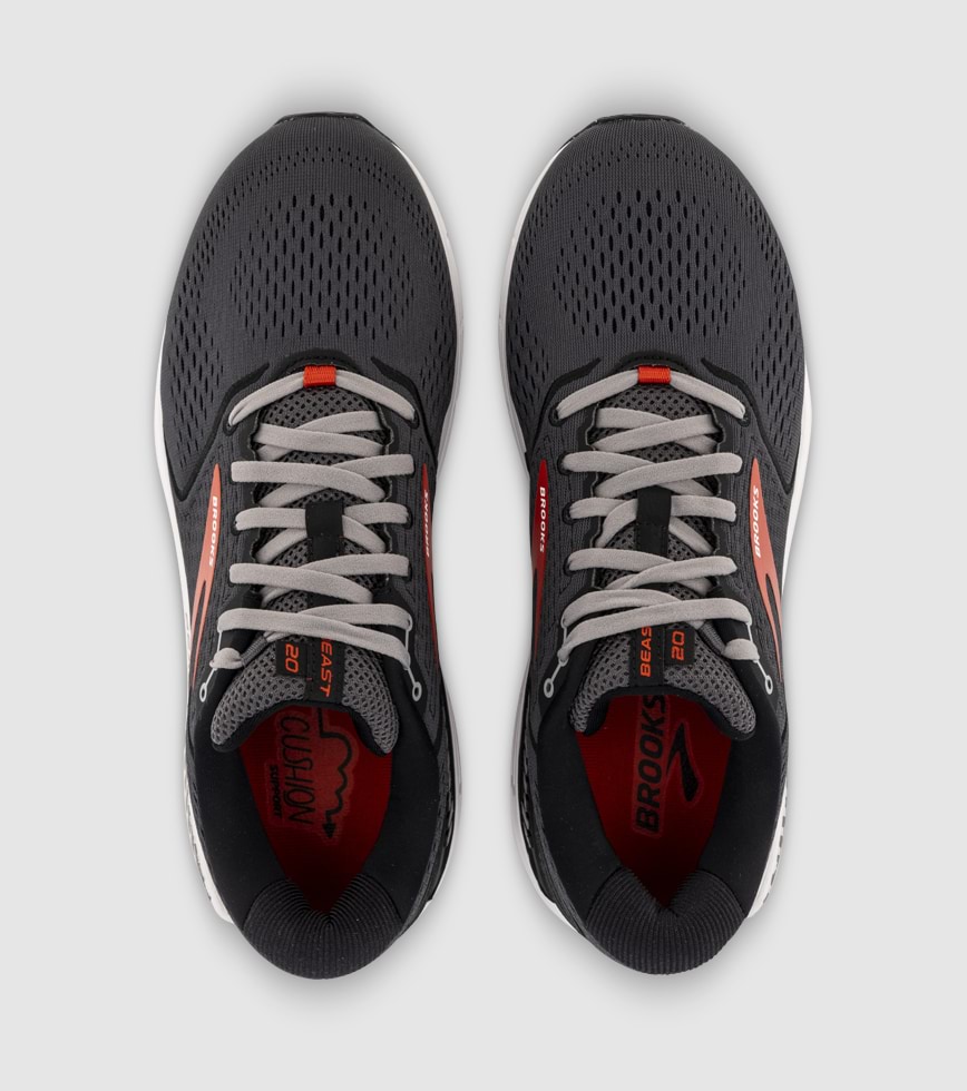 BROOKS BEAST 20 2E MENS BLACK PEARL BLACK RED The Athlete s Foot