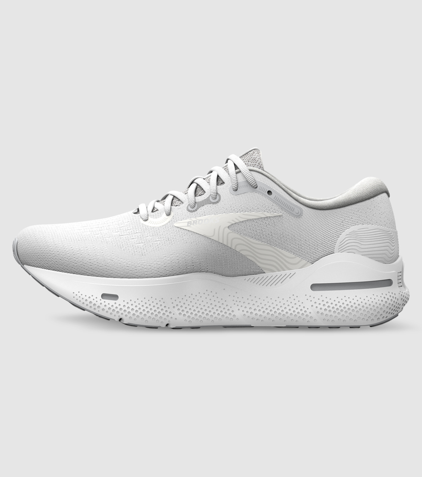 BROOKS GHOST MAX 2E WIDE MENS WHITE OYSTER METALLIC The