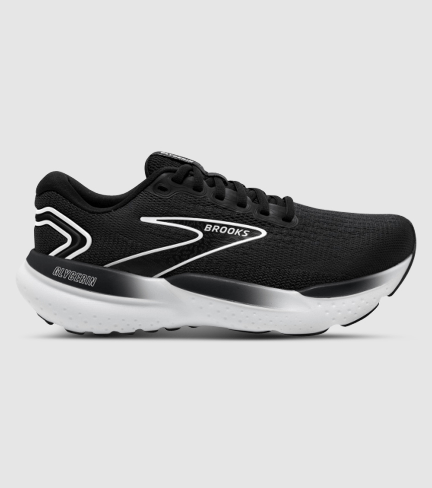 BROOKS GLYCERIN 21 D WIDE WOMENS BLACK GREY WHITE The