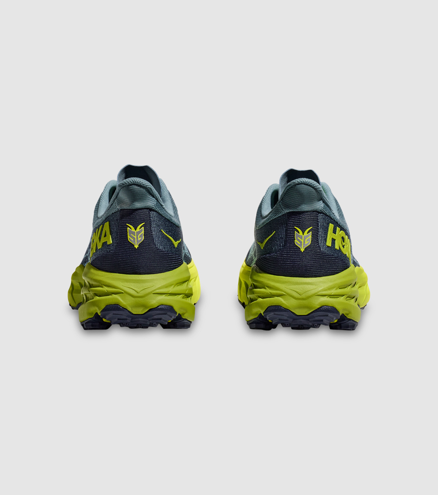 HOKA ONE ONE SPEEDGOAT 5 2E WIDE MENS STONE BLUE DARK CITRON