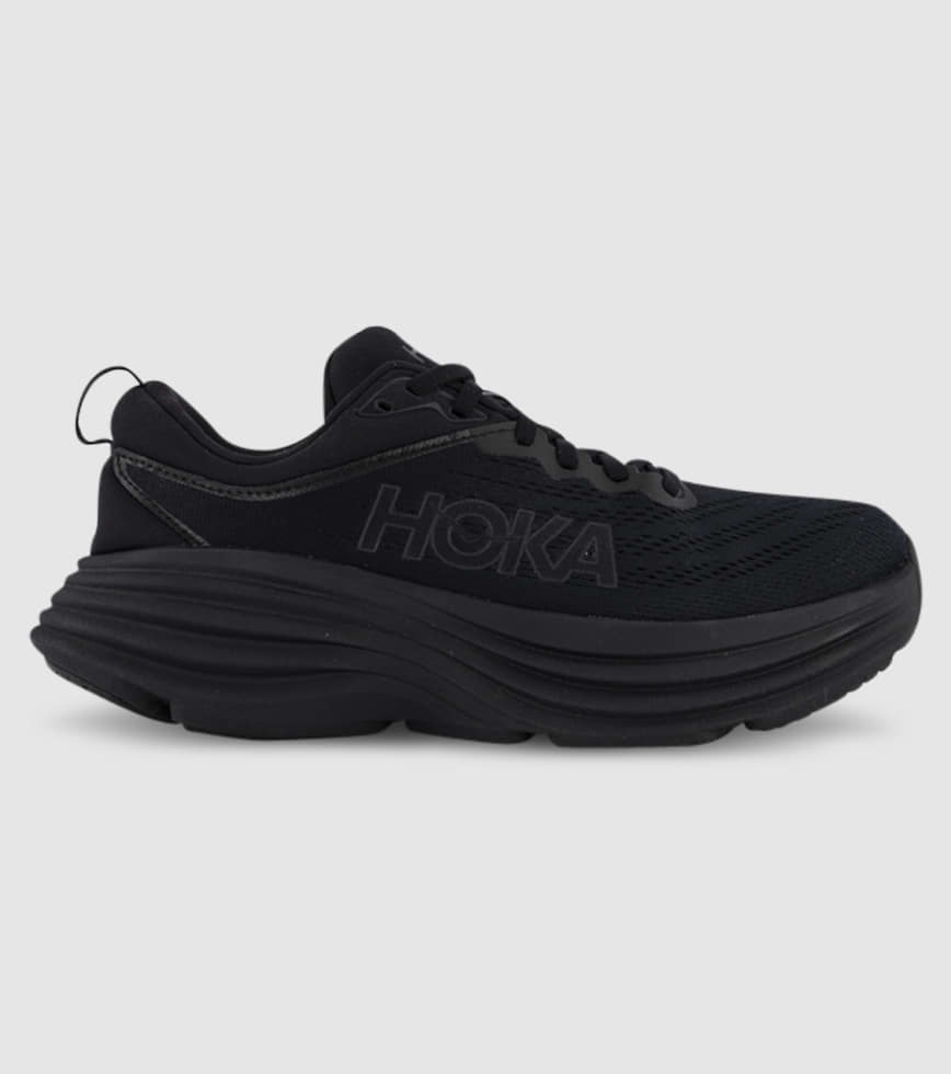 HOKA BONDI 8 (D WIDE) WOMENS BLACK BLACK