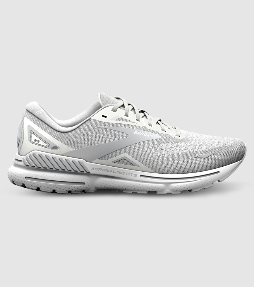 BROOKS ADRENALINE GTS 23 WOMENS WHITE OYSTER SILVER