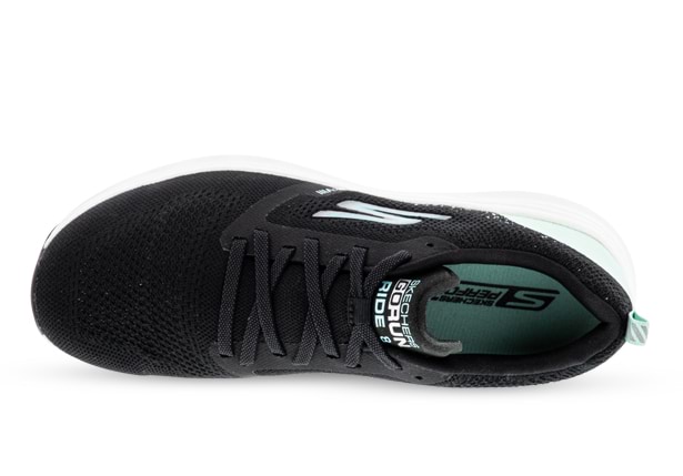 SKECHERS GO RUN RIDE 8 WOMENS BLACK TURQUOISE The Athlete s Foot