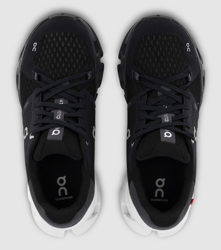ON CLOUDFLYER 4 D WOMENS BLACK WHITE The Athlete s Foot