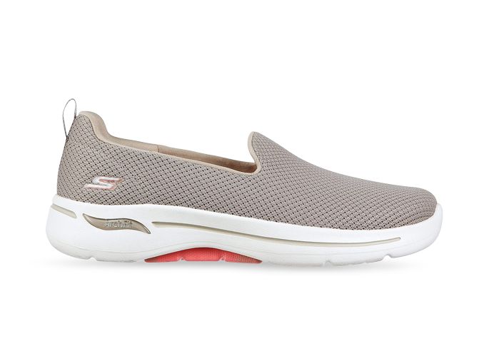 SKECHERS GO WALK ARCH FIT GRATEFUL WOMENS TAUPE CORAL | The Athlete's Foot