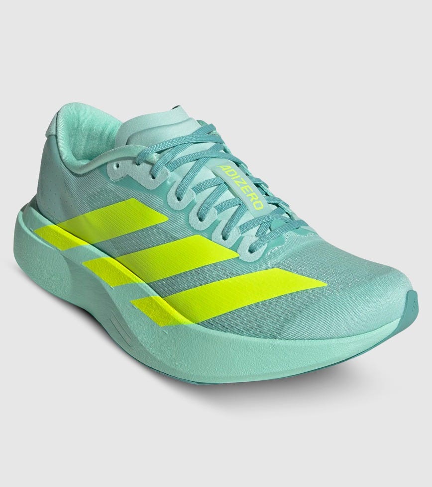 ADIDAS ADIZERO EVO SL WOMENS SEMI FLASH AQUA LUCID LEMON MINT TON | The  Athlete's Foot