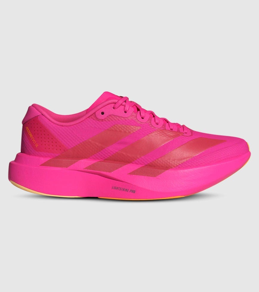 adidas ADIZERO EVO SL WOVEN 26.5 ピンク ADIDAS ADIZERO EVO SL WOVE WOMENS SHOCK PINK PURE RUBY LUCID