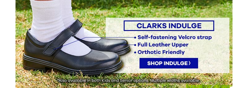 Clarks Indulge Black Velcro Senior School Shoe | The Athlete's Foot