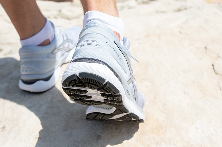 close up of feet in sneakers
