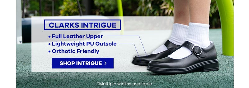 Clarks Intrigue Black Mary Jane Buckle Junior School Shoe | The Athlete's Foot